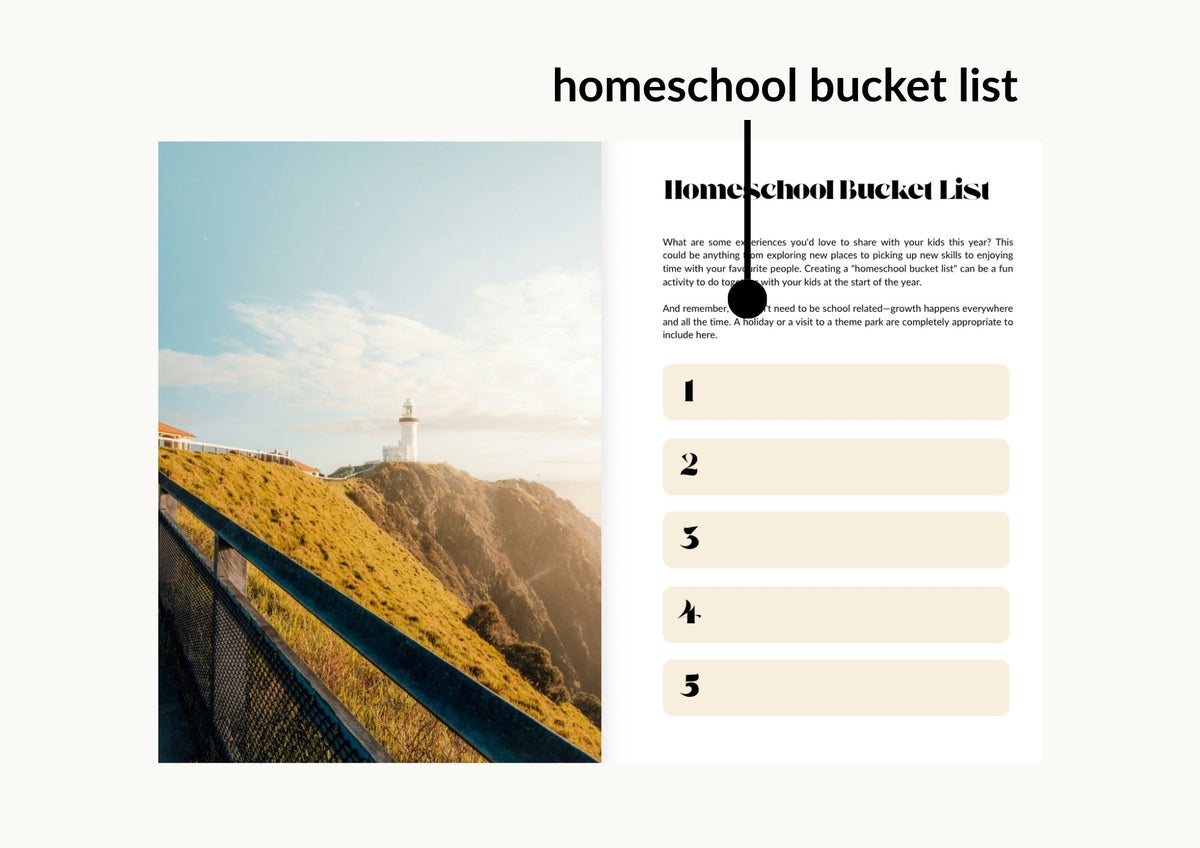 homeschool planner homeschool bucket list