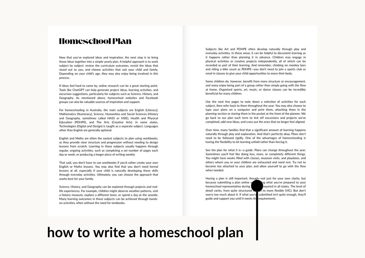 homeschool planner how to write a homeschool plan