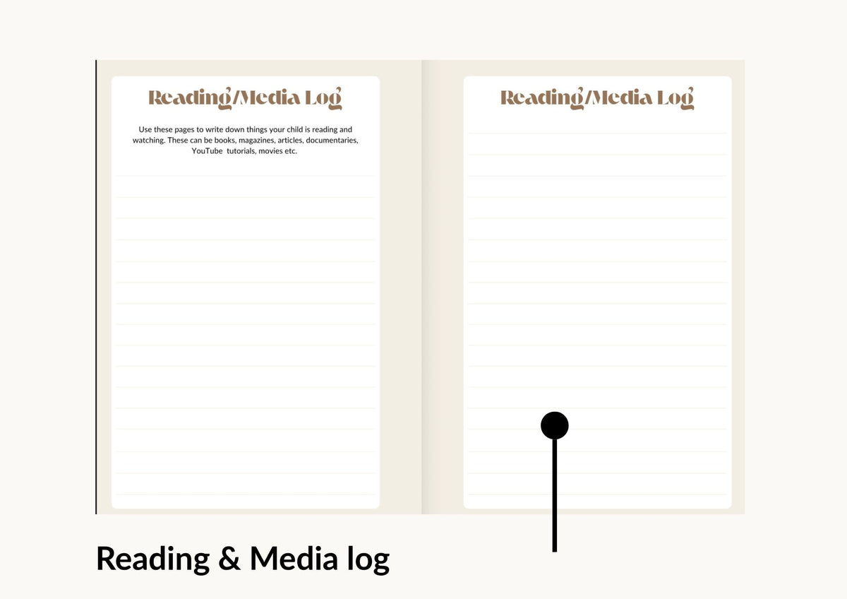 homeschool planner reading and media log