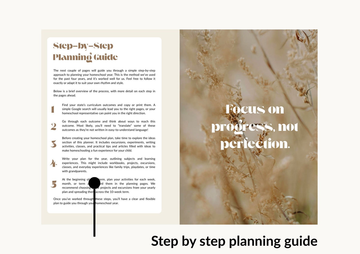 homeschool planner 'Step-by-Step Planning guide'