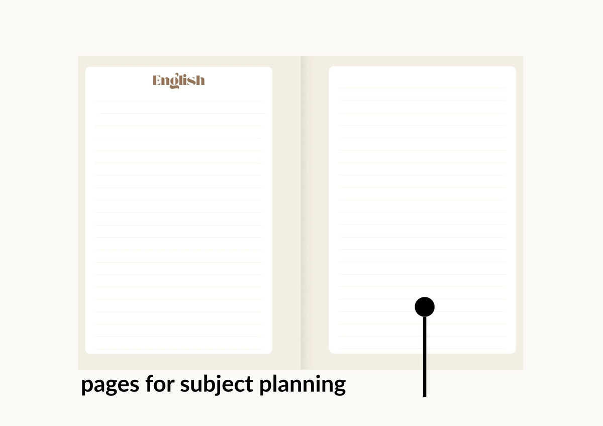 homeschool planner subject planning pages